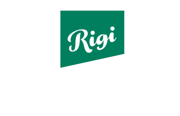 Ein grün-weißes Logo mit dem Wort „rigi“, das einen digitalen Arbeitsplatz darstellt.