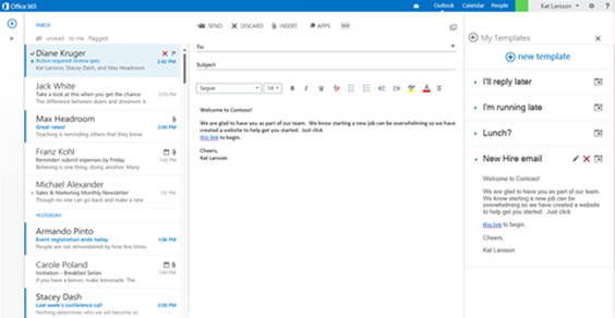 Ein Screenshot der Registerkarte „Zusammenfassung“ in Microsoft Outlook bei der Entwicklersitzung der SharePoint Konferenz 2014.