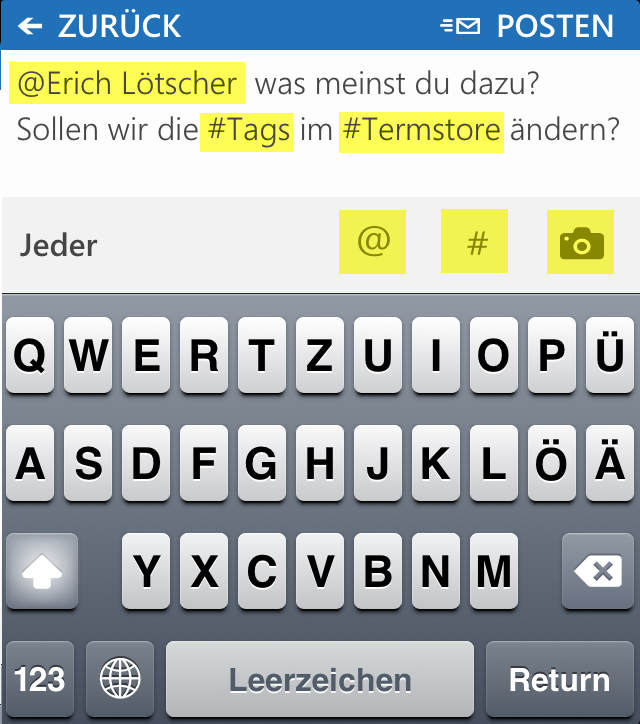 Ein Screenshot der Tastatur-App auf einem iPhone.