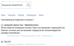 KeyWord-Suche SharePoint