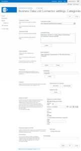 Einstellungen des Business Data List Connectors