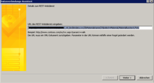 URL des REST-Webdienstes eingeben