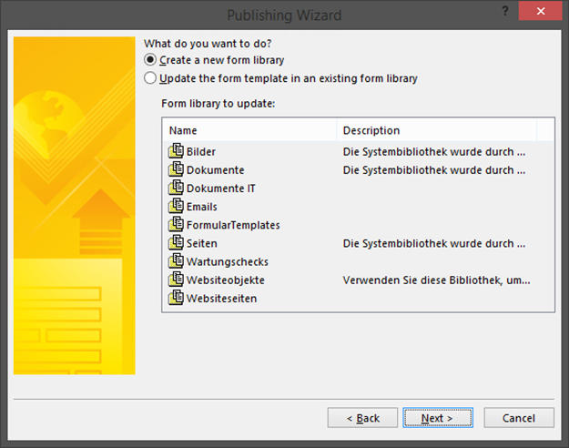 Der Veröffentlichungsassistent in Microsoft Office ermöglicht Benutzern die einfache Veröffentlichung von SharePoint 2013- und InfoPath 2013-Formularen.