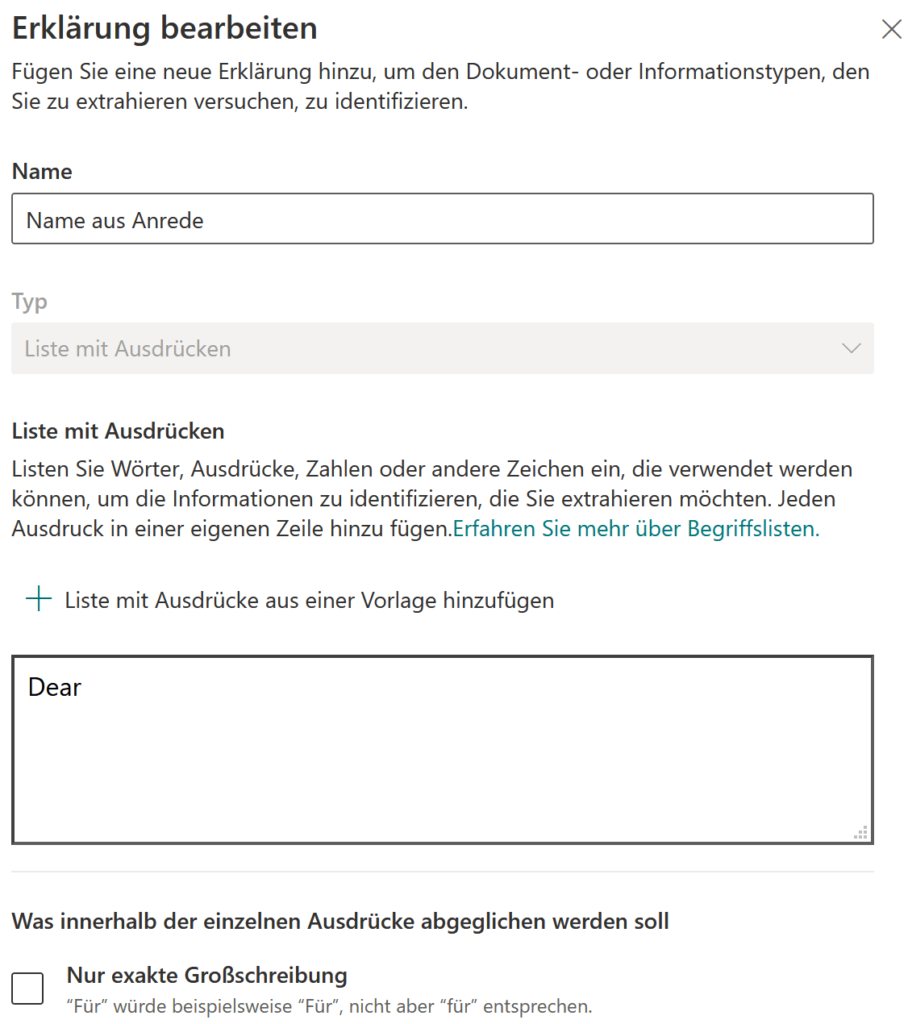 Erklärung zum Inhaltstyp hinzufügen, damit der Extraktor den Inhalt besser verstehen kann