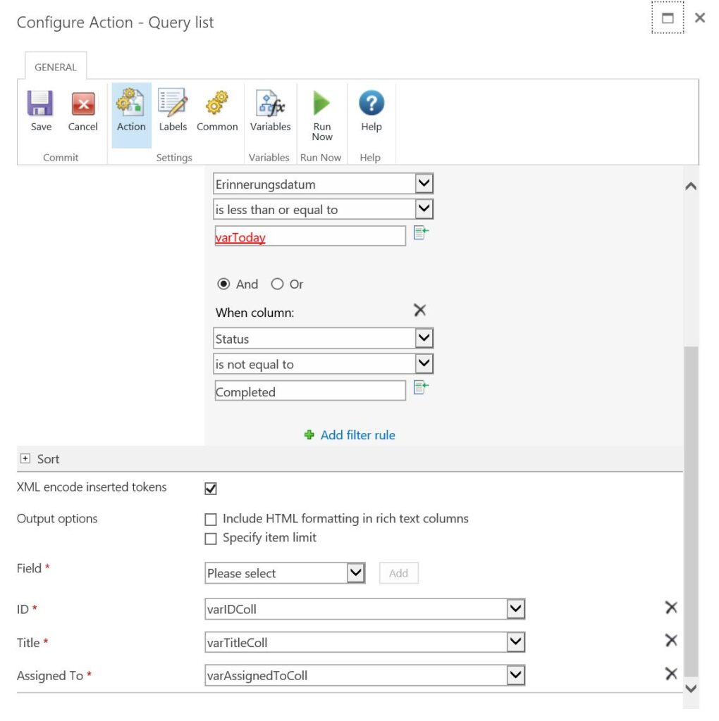 Ein Screenshot des Azure-Portals mit Aufgabenerinnerungen und Nintex-Optionen.