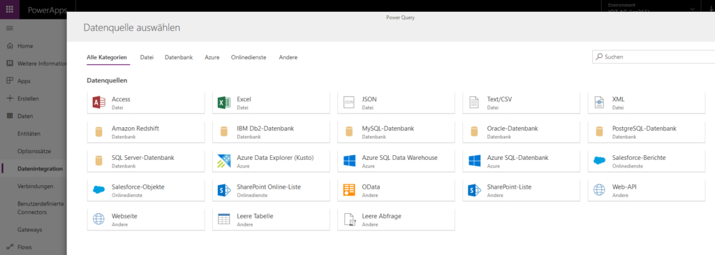 Power Query: Datenquellen auswählen