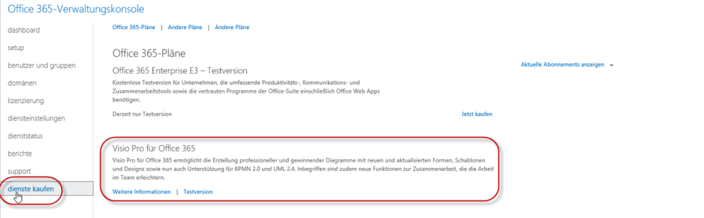 Ein Screenshot der Microsoft PowerPoint-Seite, der Office 365 und die Installation zeigt.