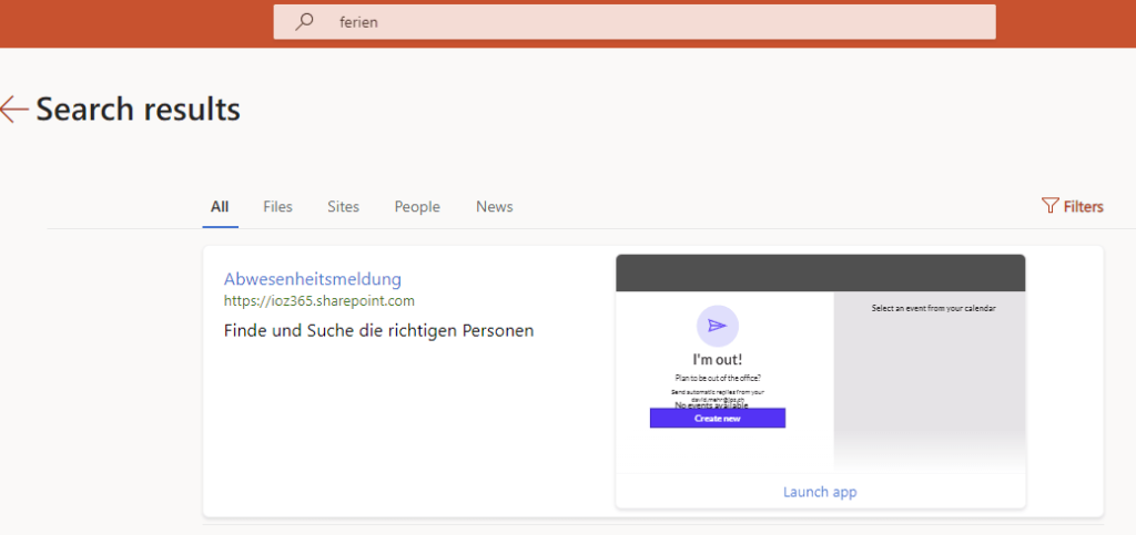 ferien powerapps bookmark in microsoft search