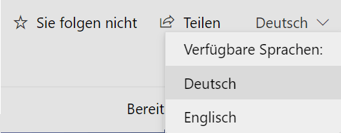 Screenshot: In der Sprachauswahl wurde eine weitere Sprache hinzugefügt