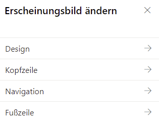 Screenshot: SharePoint Erscheinungsbild ändern