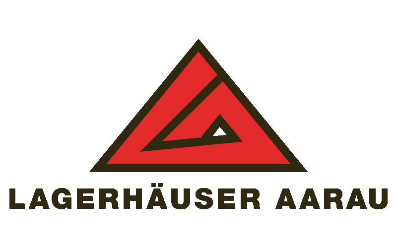 Das Logo für Lagerhauser Arau mit dem Aarauer Stadtbild.