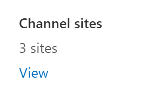 Screenshot aus dem SharePoint Admin Center, um die Shared und die Anzahl Private Channels einsehen zu können, zweite Variante.