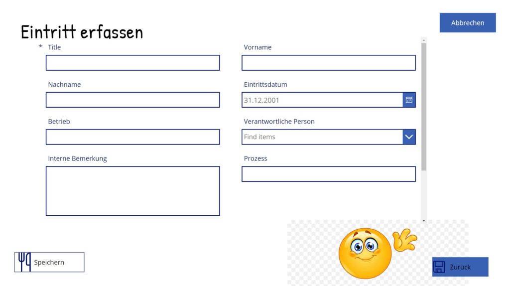 haessliche powerapp eintritterfassen