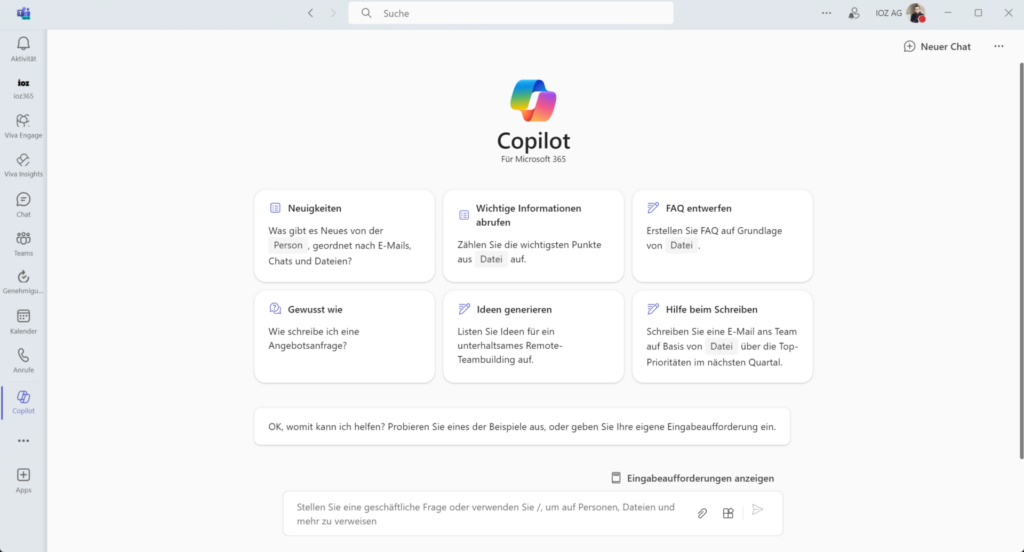 M365 Copilot in Microsoft Teams