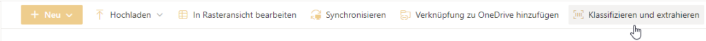 Screenshot aus SharePoint Premium: Dokumente Klassifizieren und Daten extrahieren